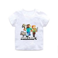 T-shirt Minecraft Enfant Steve Alex chien