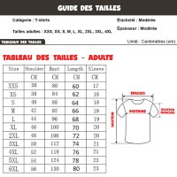 Guide tailles tshirt adulte