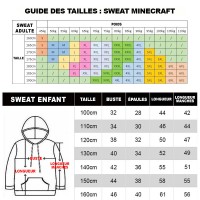 guide tailles sweat minecraft